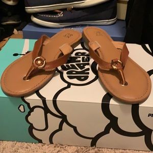 Luggage colored sandals